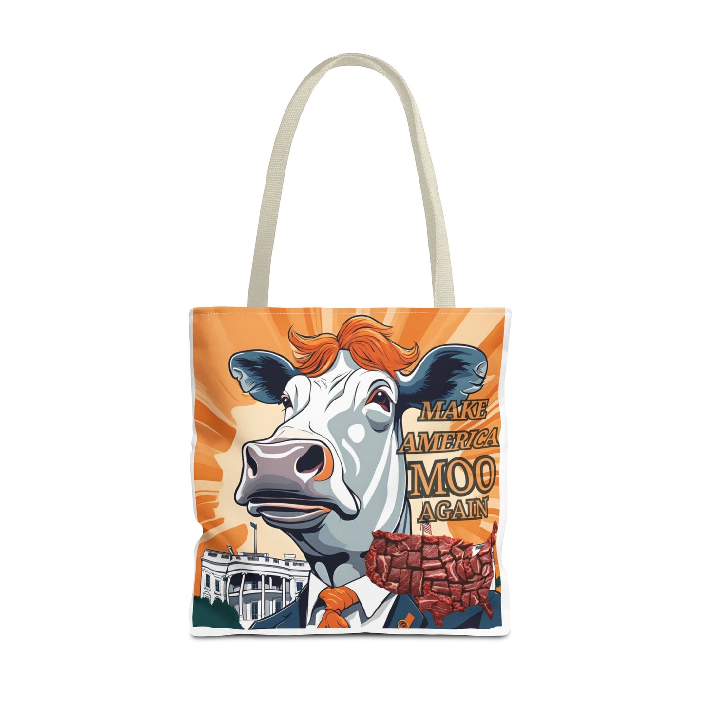 Make America Moo Again Tote Bag - Fun Cow Graphic for BBQ Lovers