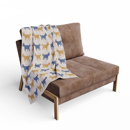Fleece Blanket, Cozy Goats-Themed Arctic Throw, Bedding Decor, Gift for Animal Lovers, Home Accessory