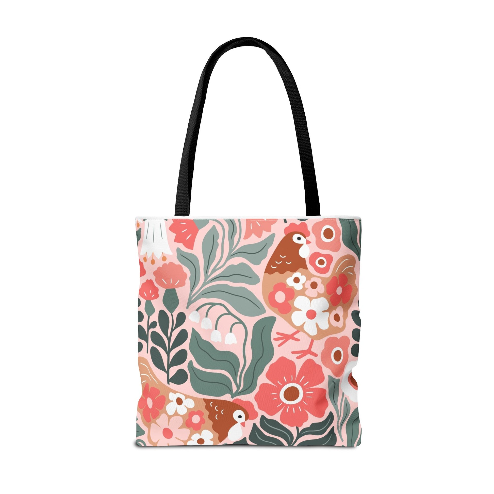 Floral Bird Tote Bag - Stylish Carryall for Spring, Gift for Bird Lovers, Shopping Bag, Floral Print Beach Bag - aMOOsing Designs