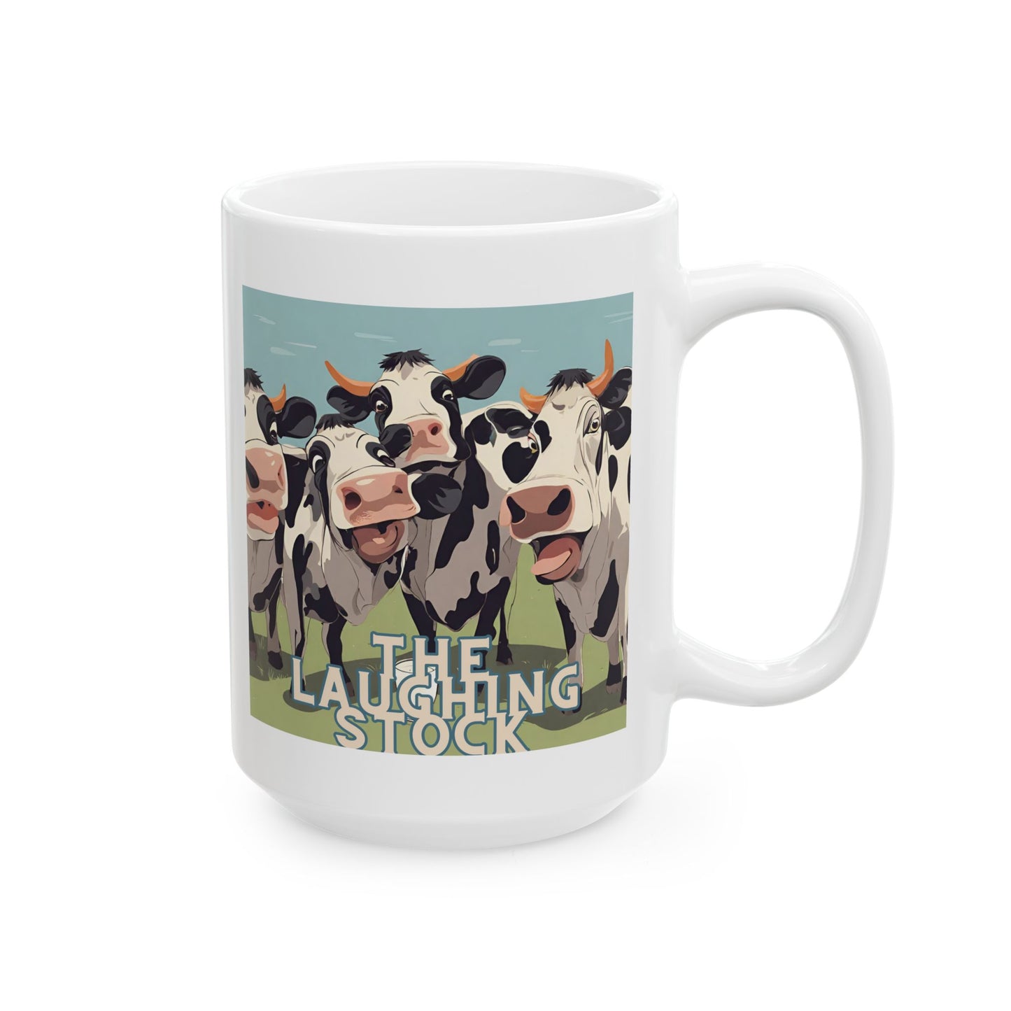 Mug - 'The Laughing Stock' Cow Group Design 11oz 15oz