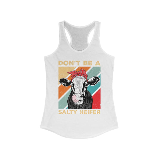 Salty Heifer Racerback Tank, Funny Cow Top for Women, Farm Life Apparel, Summer Casual Wear, Gift for Cow Lovers