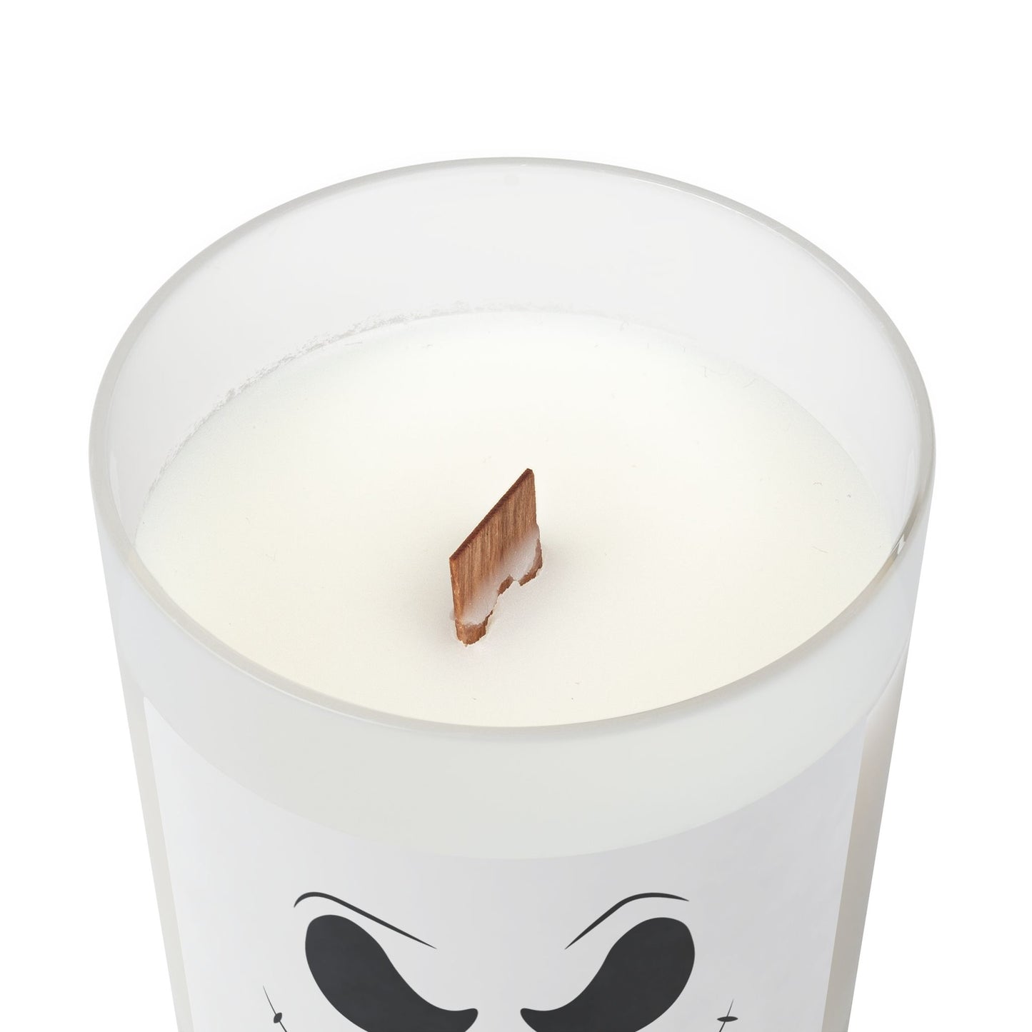 Halloween-Themed Frosted Glass Candle, Spooky Decor, Fall Home Fragrance, Scented Candle for Autumn