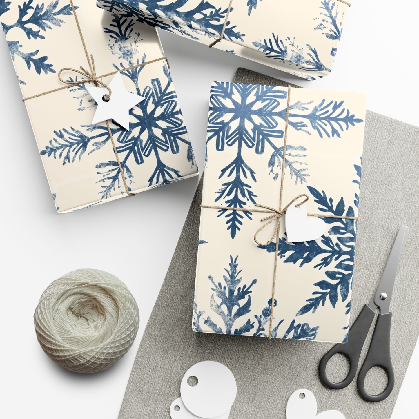 Elegant Snowflake Gift Wrap Papers - Perfect for Holidays and Celebrations