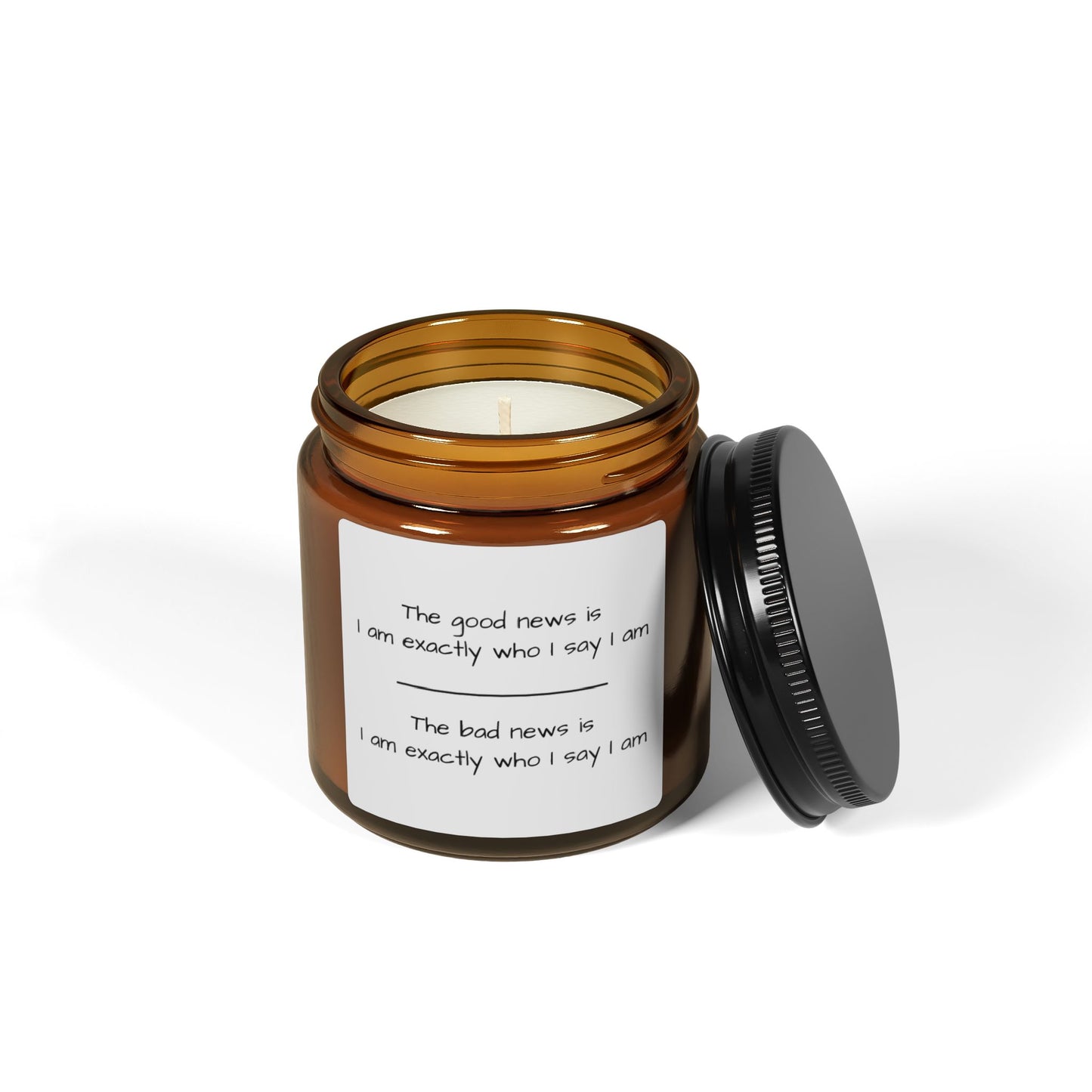 Funny Motivational Scented Soy Candle - Amber Jar with Affirmation Design