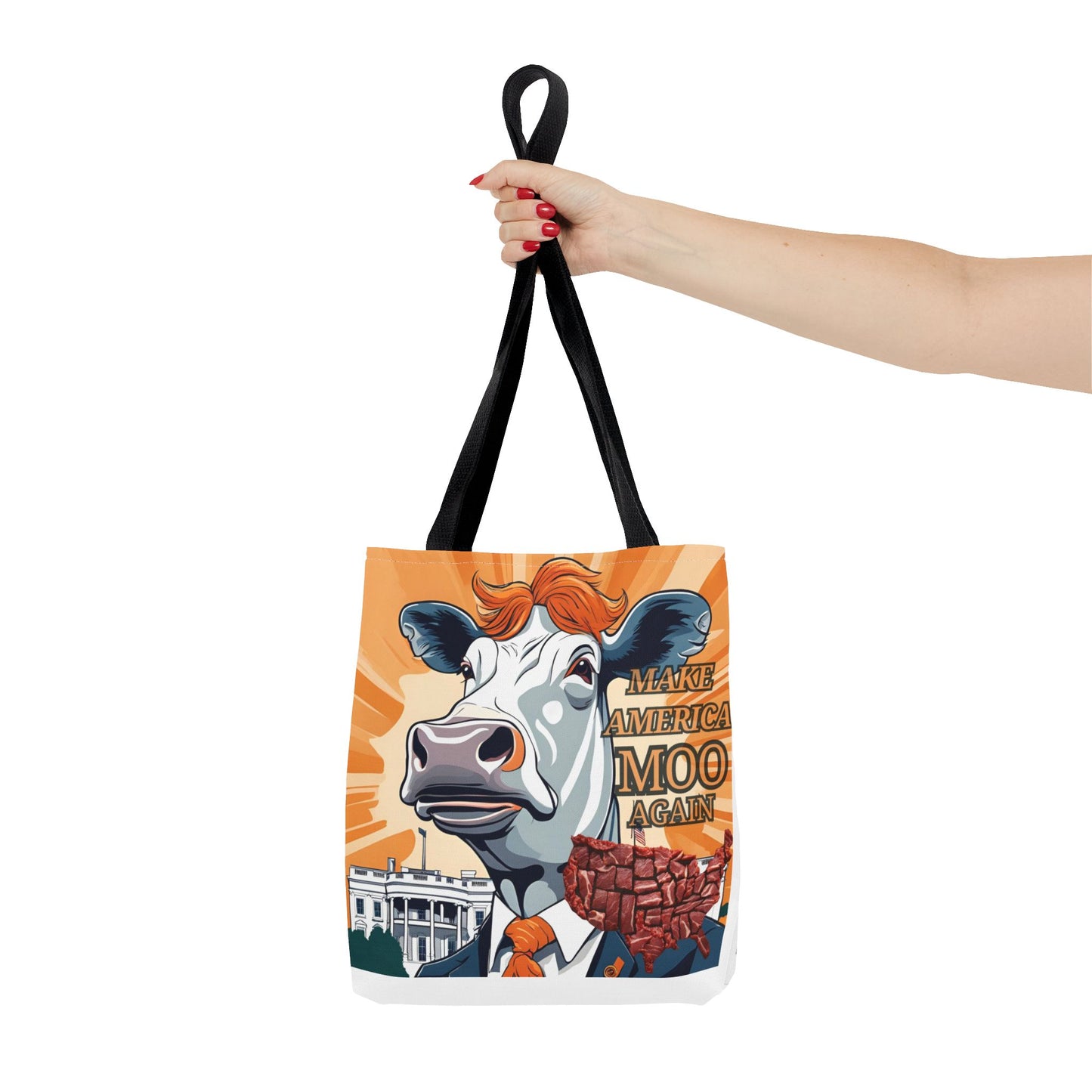 Make America Moo Again Tote Bag - Fun Cow Graphic for BBQ Lovers