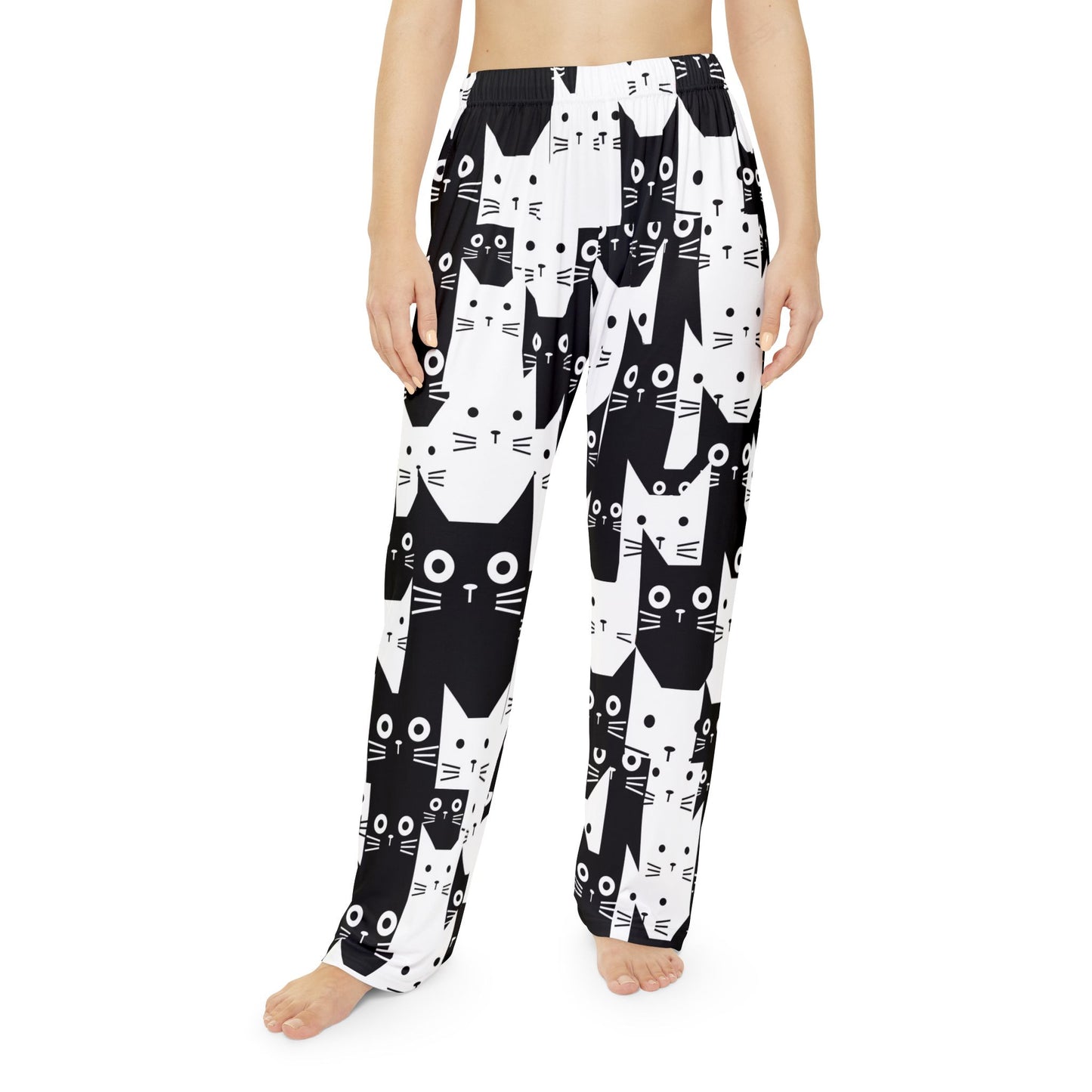 Whimsical Cat Print Women's Pajama Pants, Cute Sleepwear, Cat Lover Gift, Lounge Pants for Cozy Nights, Fun Patterned PJs, Relaxation Wear