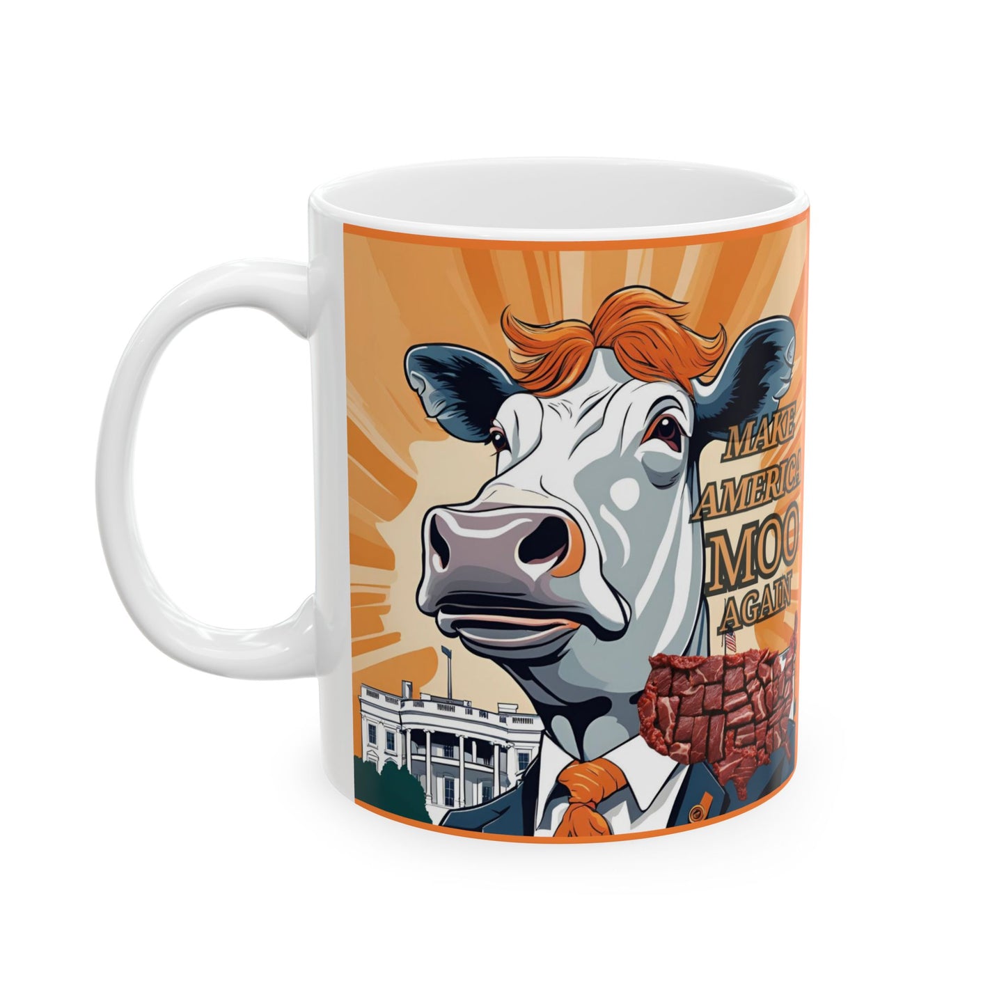 Make America Moo Again Ceramic Mug - Funny Political Gift for Coffee Lovers