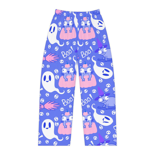 Cozy Halloween Pajama Pants, Ghosts & Cats, Cute Sleepwear, Women's Loungewear, Spooky Cat PJs, Fun Fall Gift