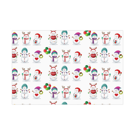 Gift Wrap Papers - Festive Snowman Holiday Cheer Wrapping Sheets