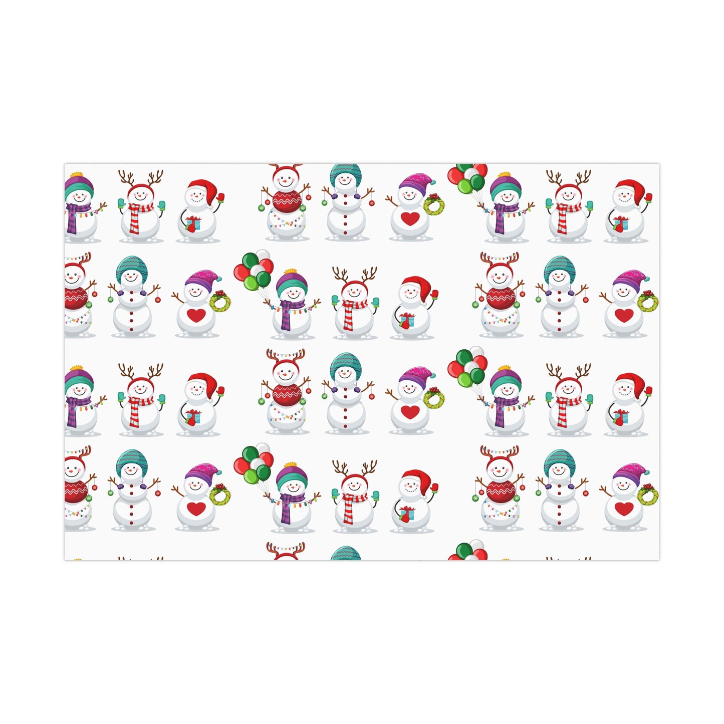 Gift Wrap Papers - Festive Snowman Holiday Cheer Wrapping Sheets