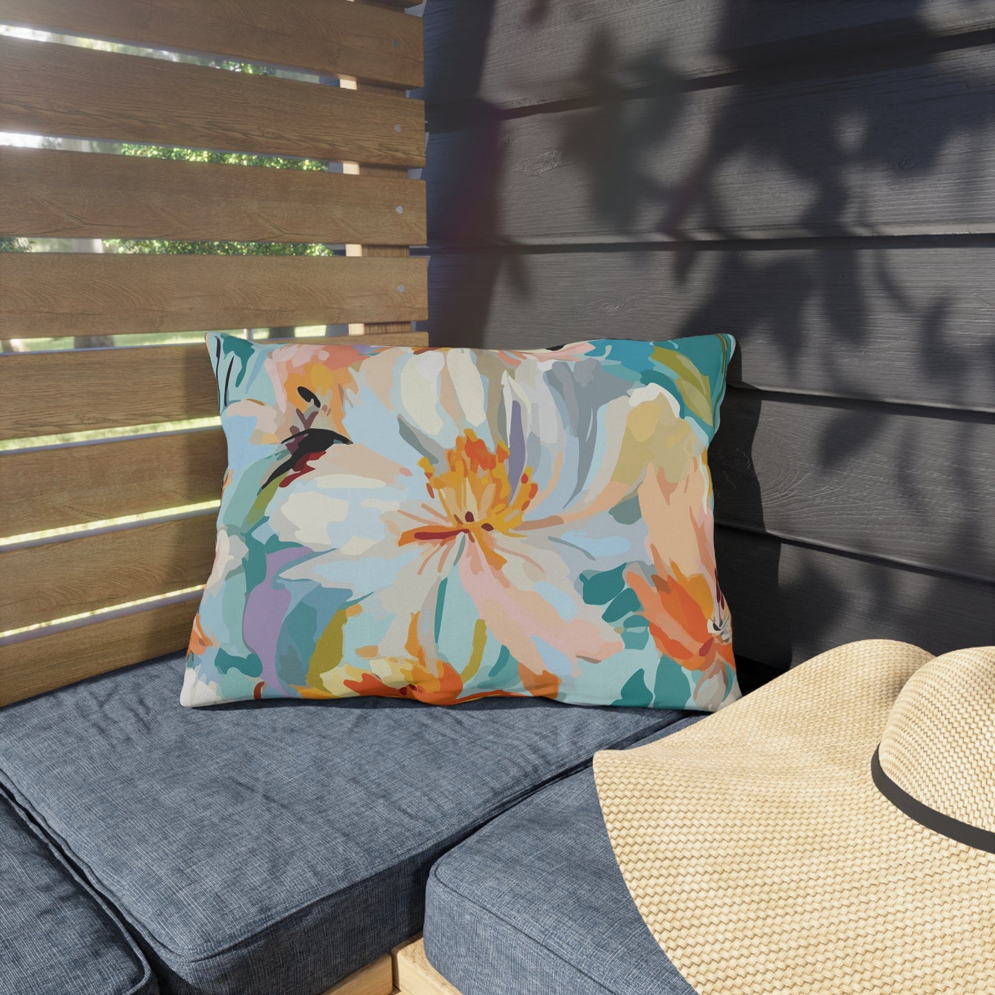 Vibrant Floral Outdoor Pillow - Decorate Your Patio or Garden - aMOOsing Designs