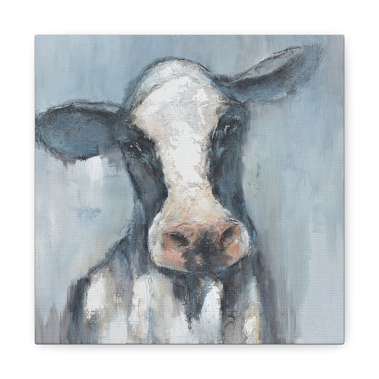 Rustic Cow Portrait Canvas Wall Art - Perfect Farmhouse Decor