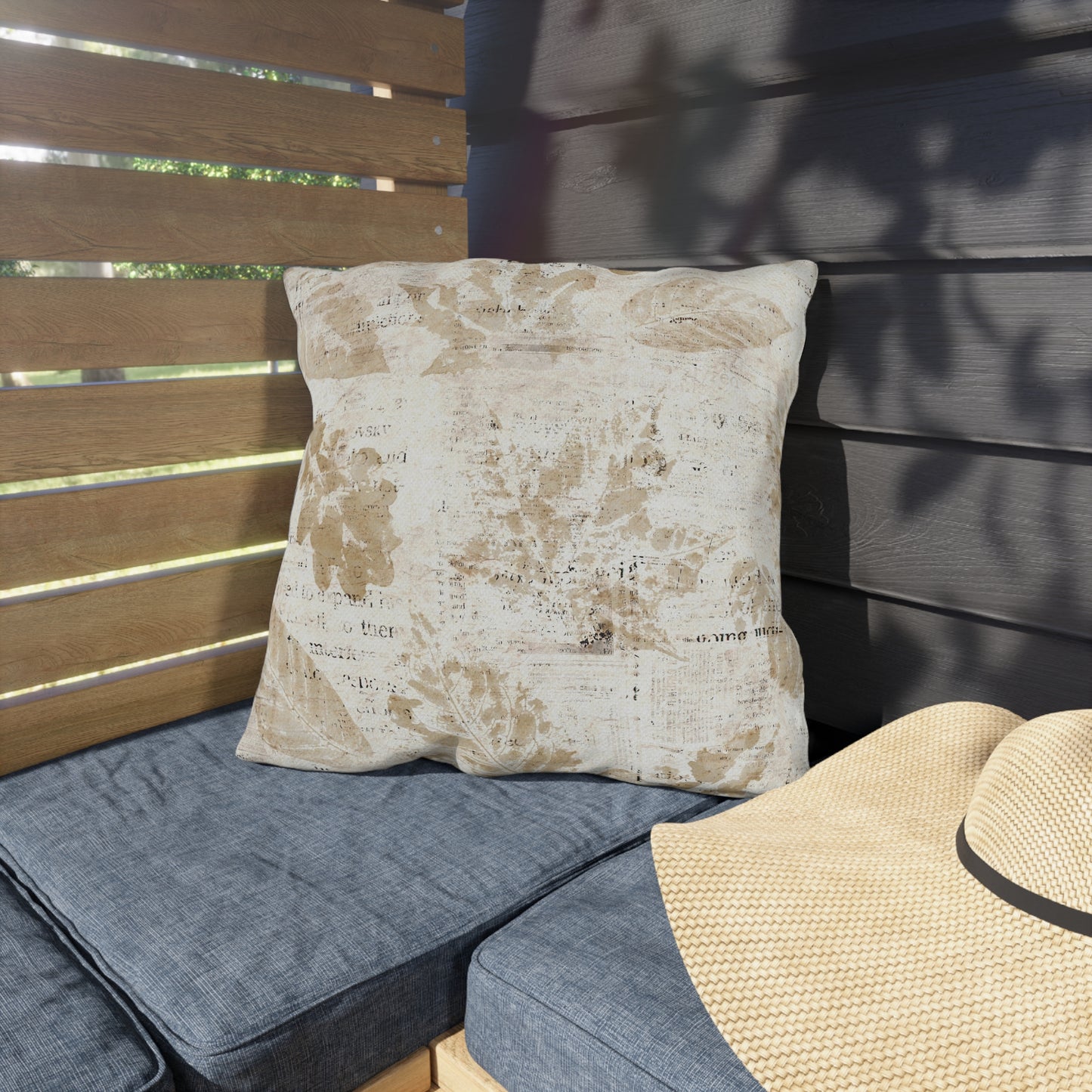 Rustic Floral Outdoor Pillows, Cozy Patio Decor, Garden Cushion Covers, Vintage Style Throw Pillows, Neutral Home Accessories