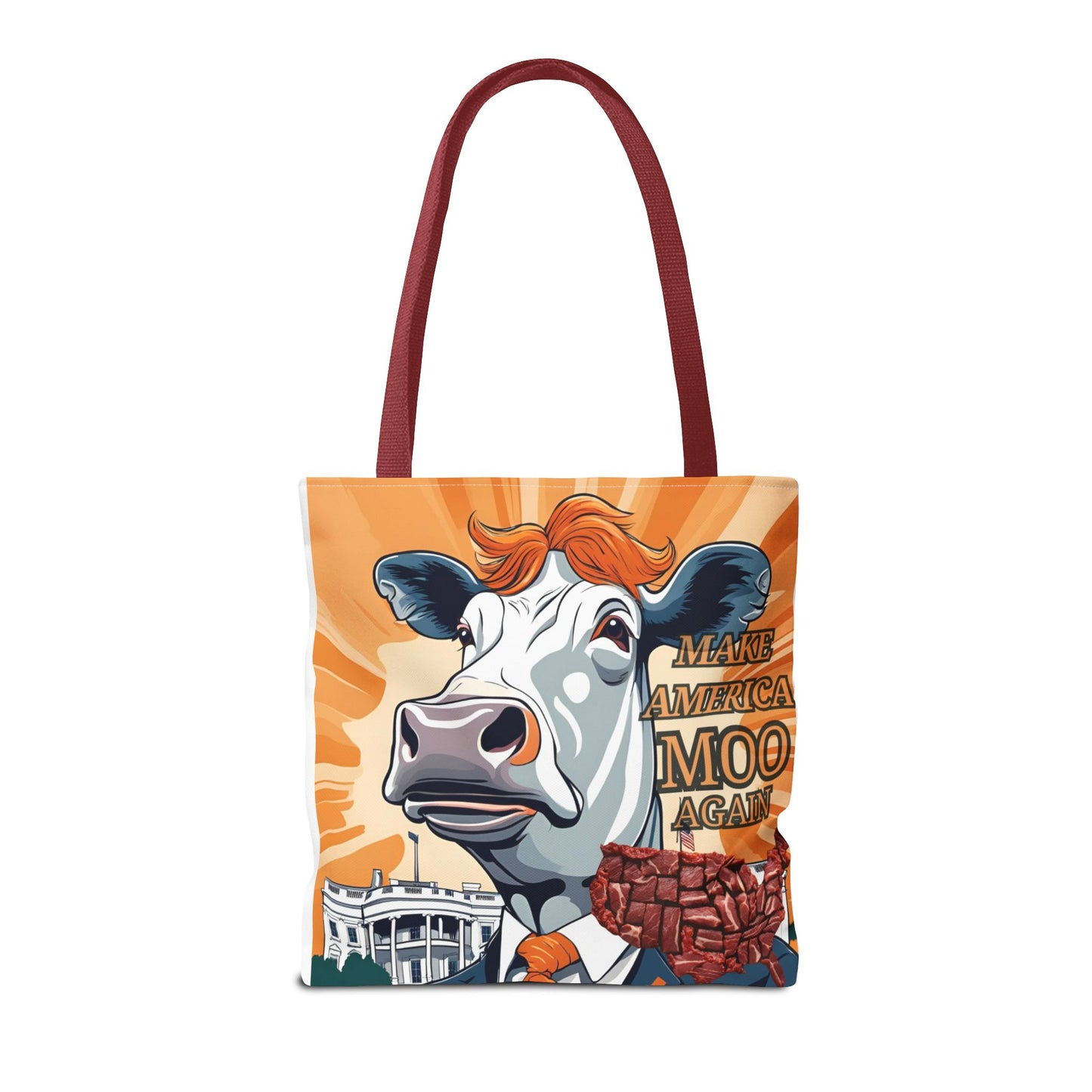 Make America Moo Again Tote Bag - Fun Cow Graphic for BBQ Lovers