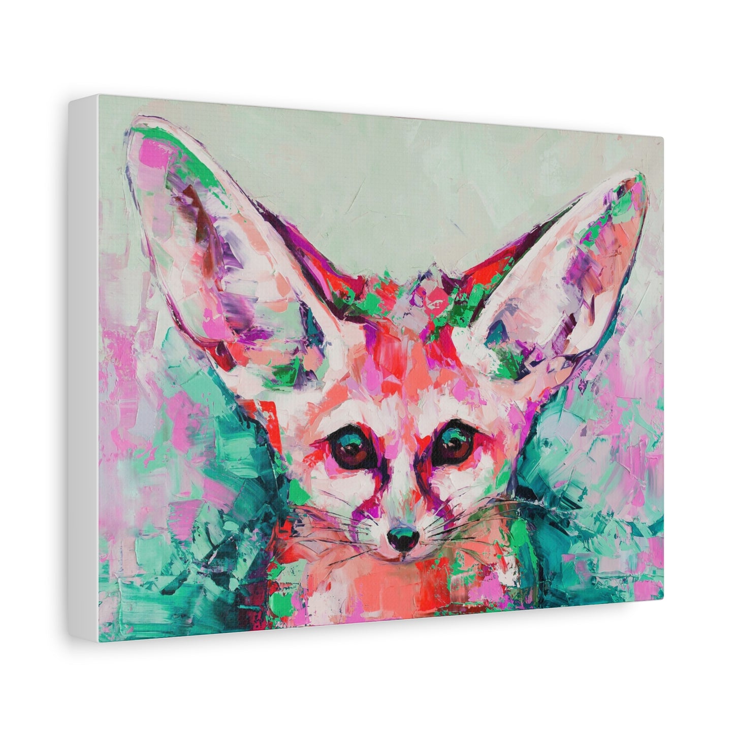 Vibrant Fennec Fox Canvas Art - Colorful Stretched Wall Decor