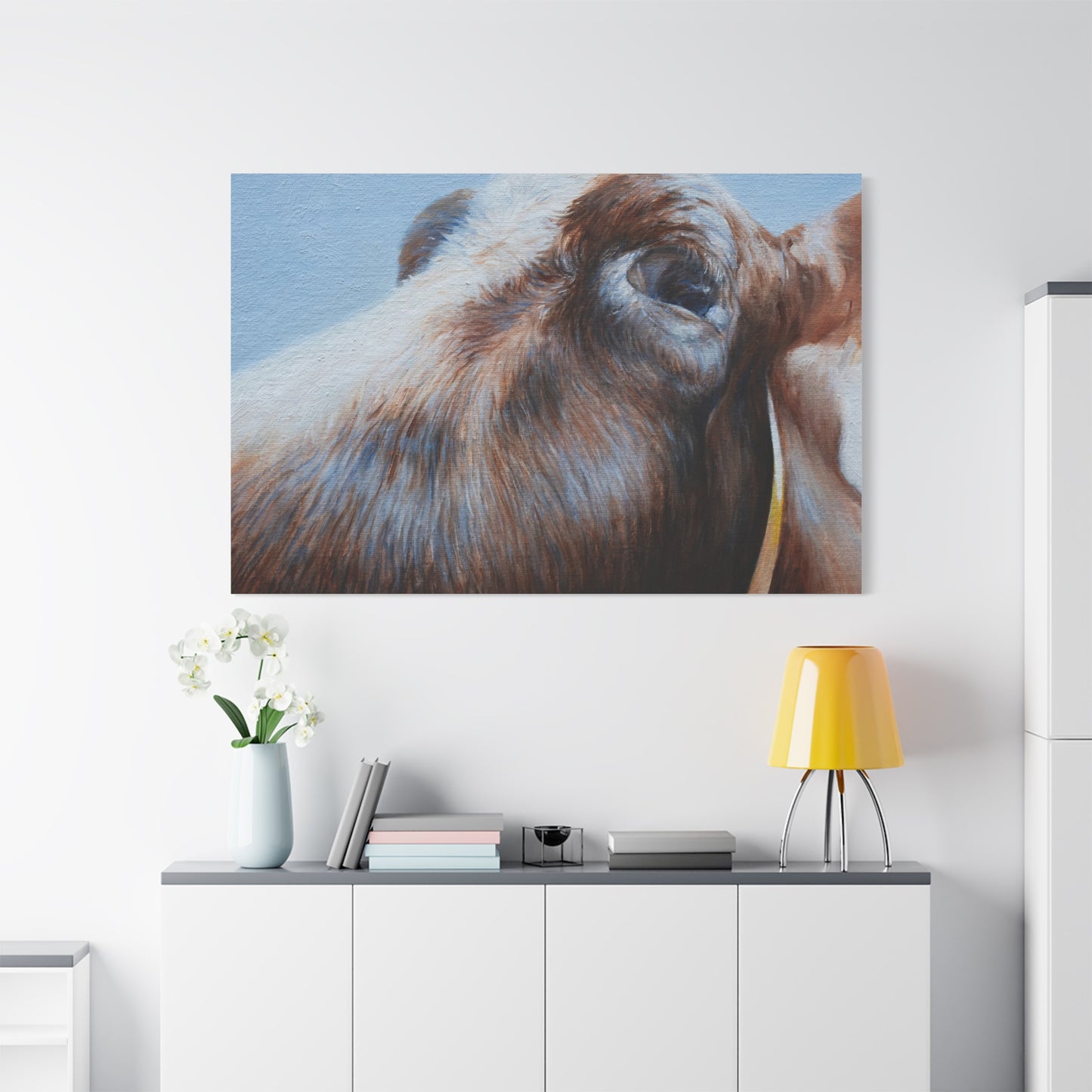 Farmhouse Chic Cow Art Canvas - Perfect for Country Decor