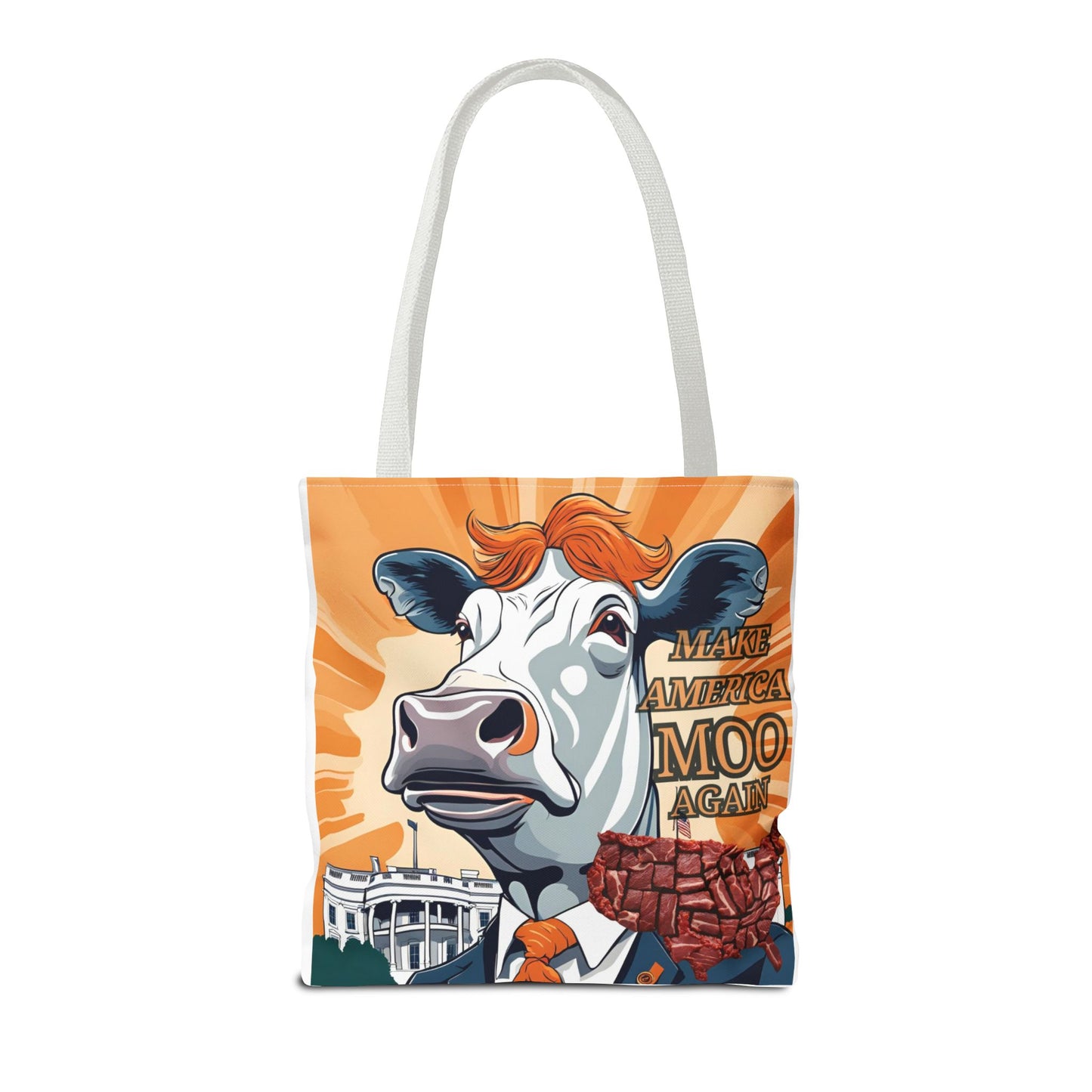 Make America Moo Again Tote Bag - Fun Cow Graphic for BBQ Lovers