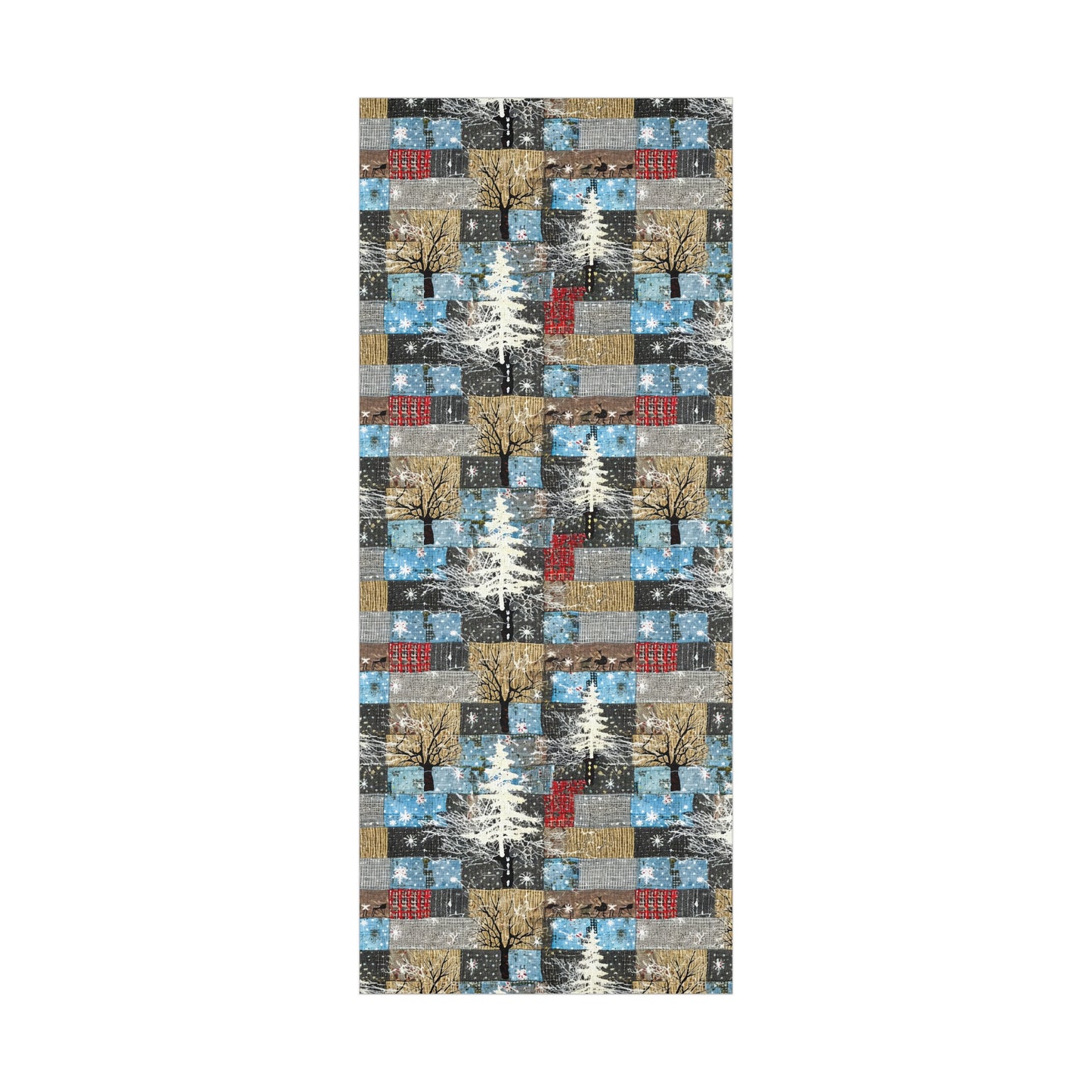 Cozy Quilted Patterned Winter Gift Wrap Papers, Holiday Wrapping Paper, Christmas Present Wrap, Rustic Style Gift Wrapping, Seasonal Decor