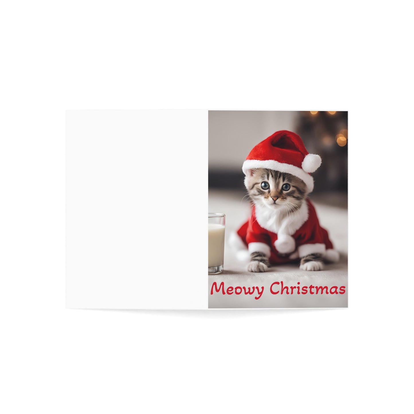 Meowy Christmas Greeting Cards - Set of 1, 10, 30, or 50pcs