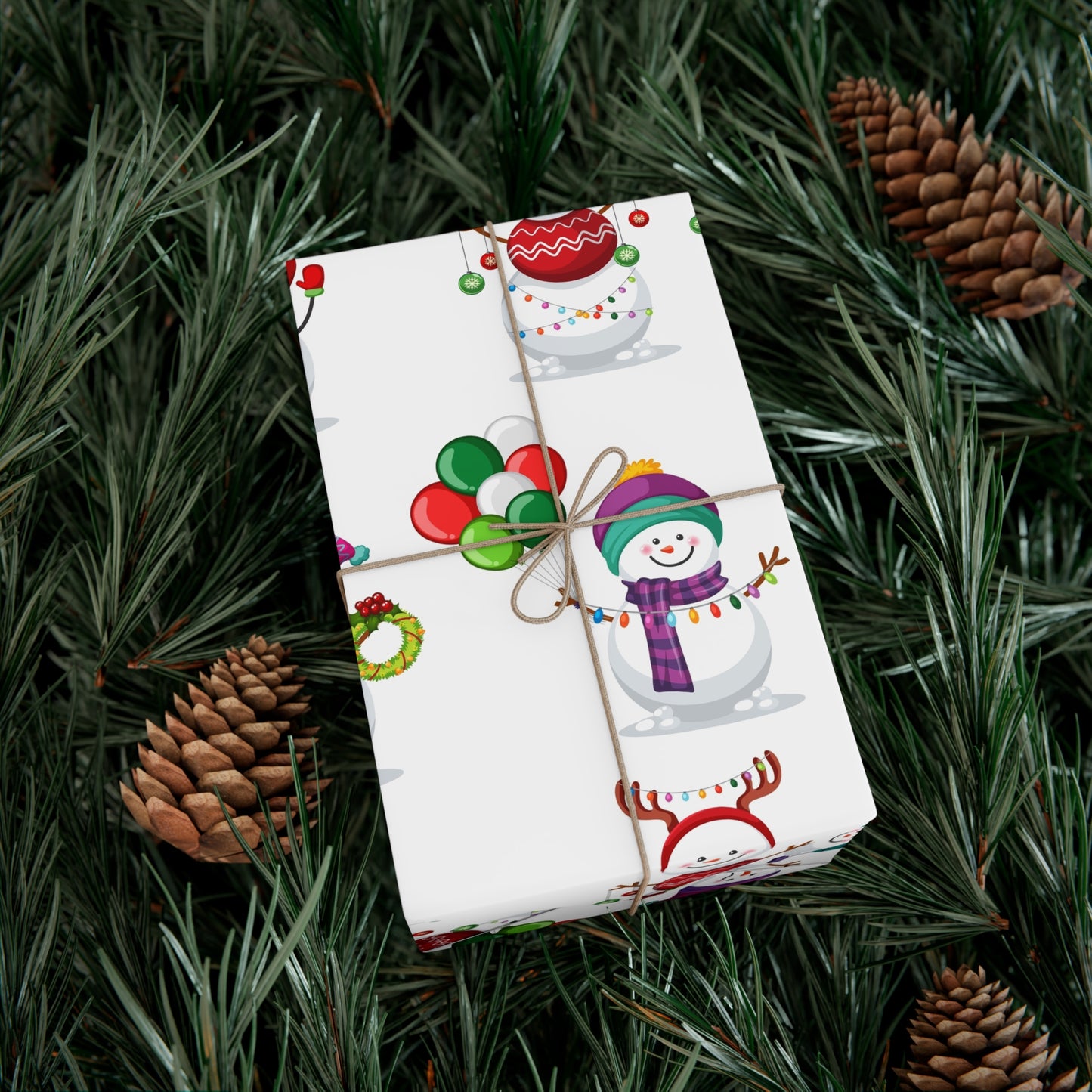 Gift Wrap Papers - Festive Snowman Holiday Cheer Wrapping Sheets