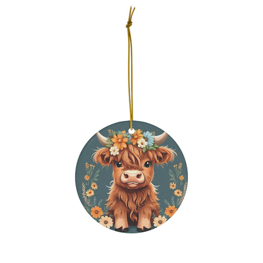 Udderly adorable Ceramic Christmas Ornament