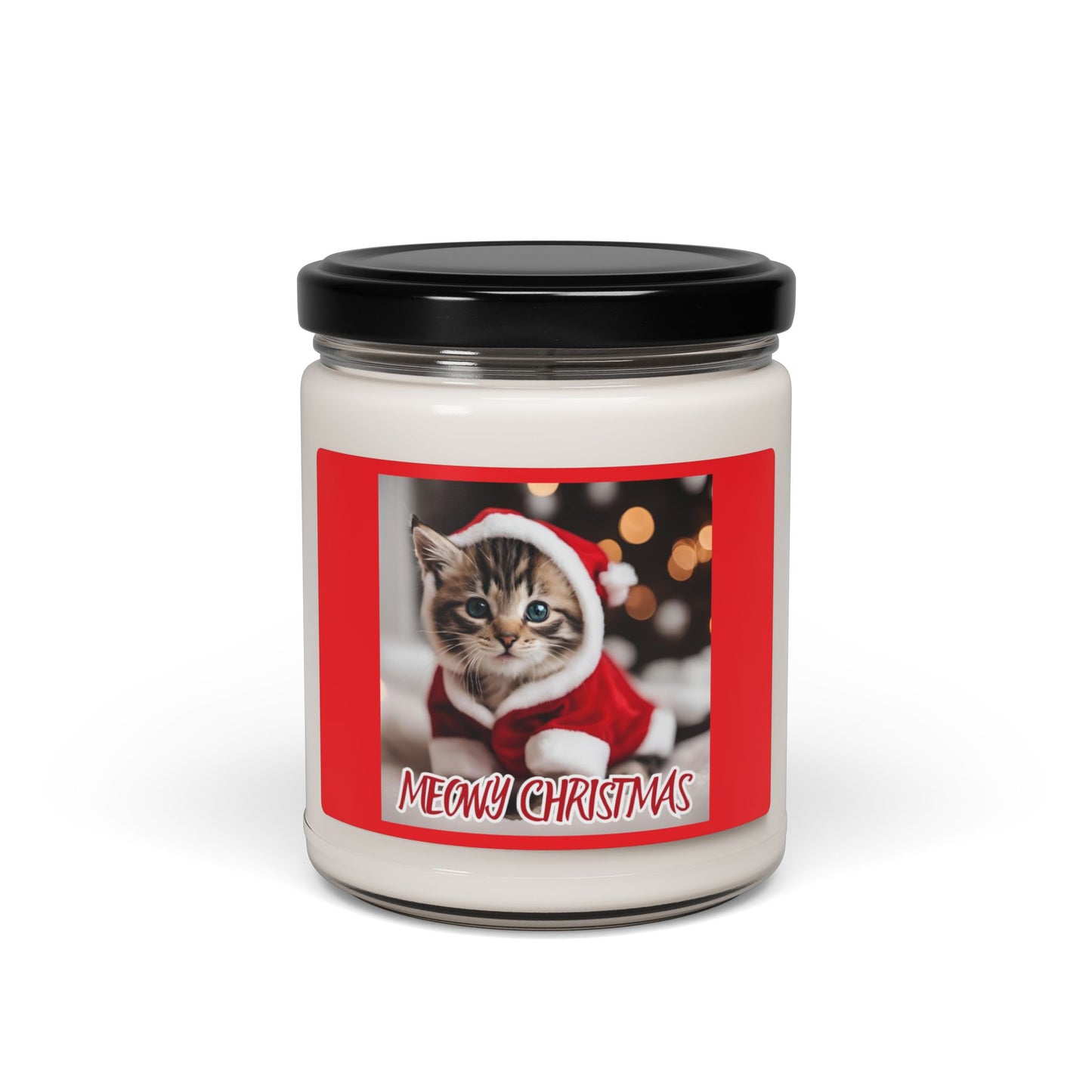 Meowy Christmas Scented Soy Candle - 9oz - Festive Cat Decor for Holiday Gifts