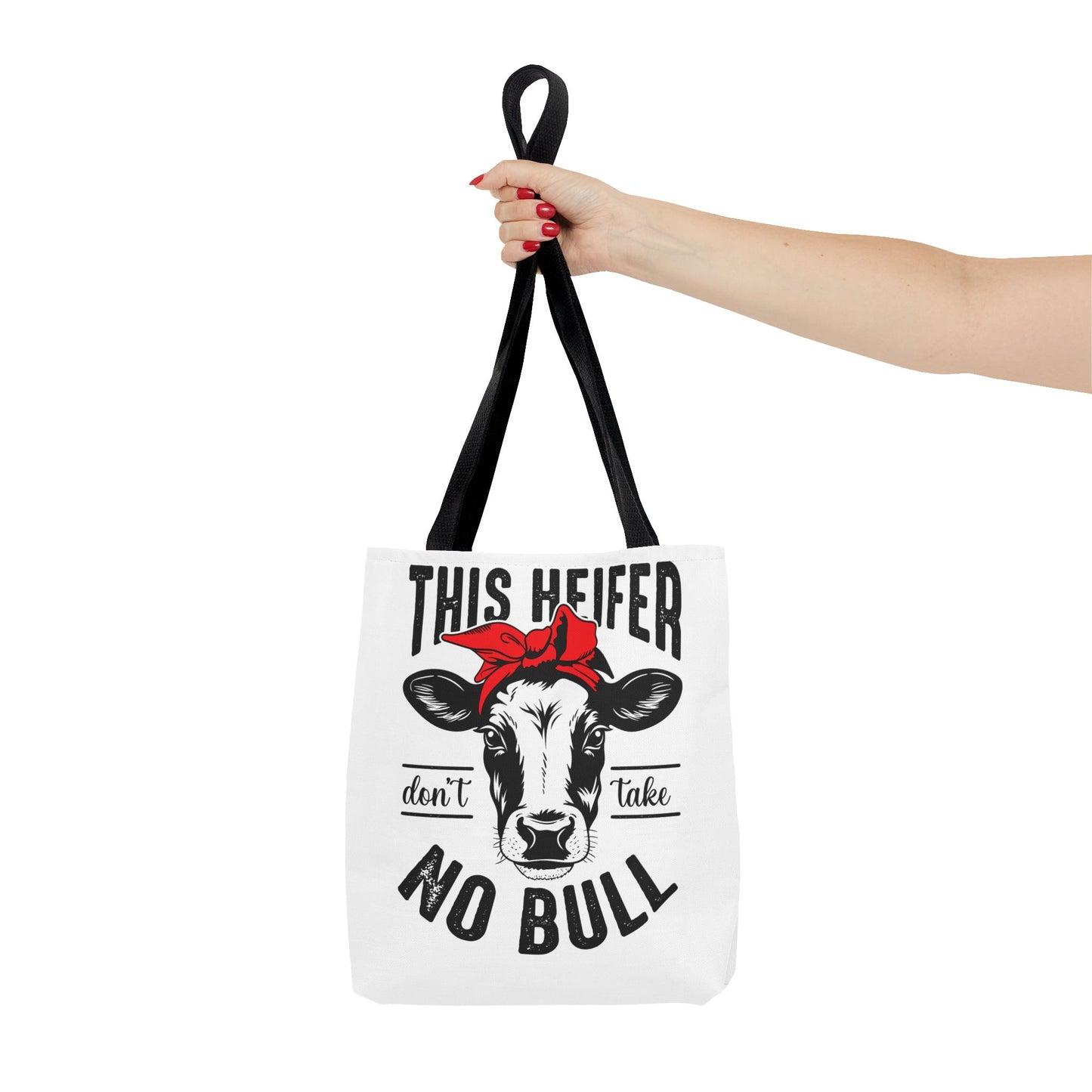 Funny Cow Tote Bag - This Heifer Don't Take No Bull, Farmhouse Style, - aMOOsing Designs