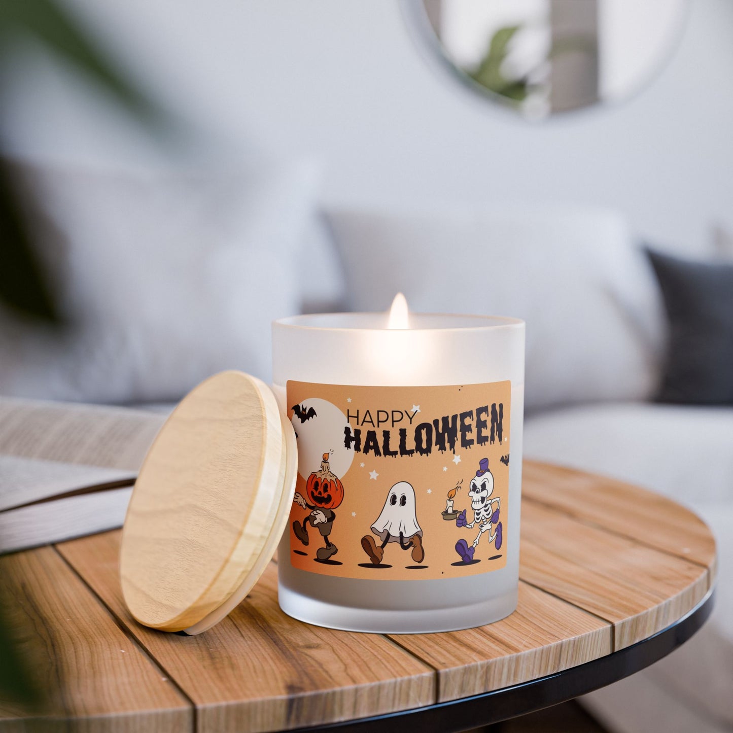 Happy Halloween Vintage Cartoon Theme Candle, 11oz - Perfect for Home Decor, Gifts, Halloween, Spooky Decor