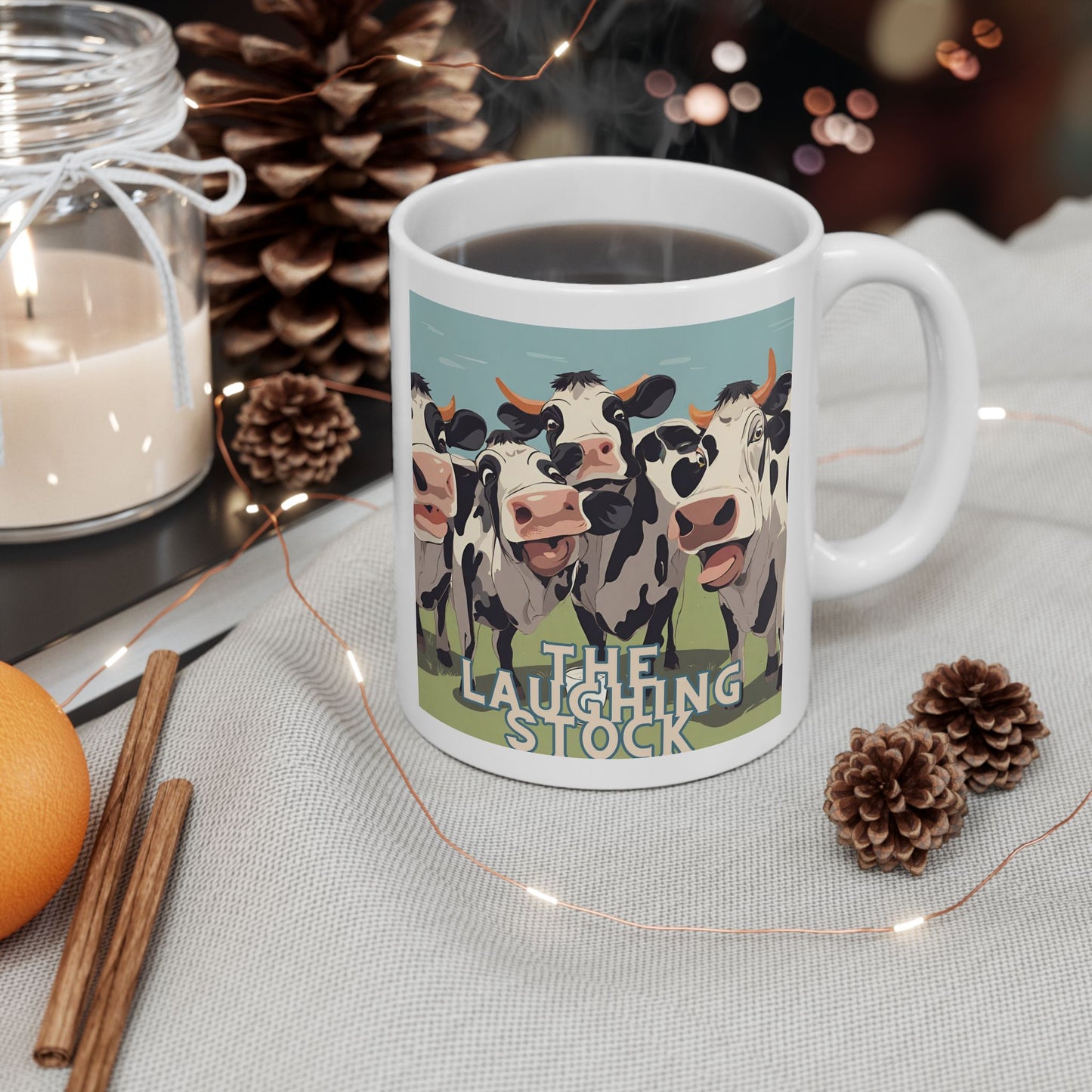 Mug - 'The Laughing Stock' Cow Group Design 11oz 15oz