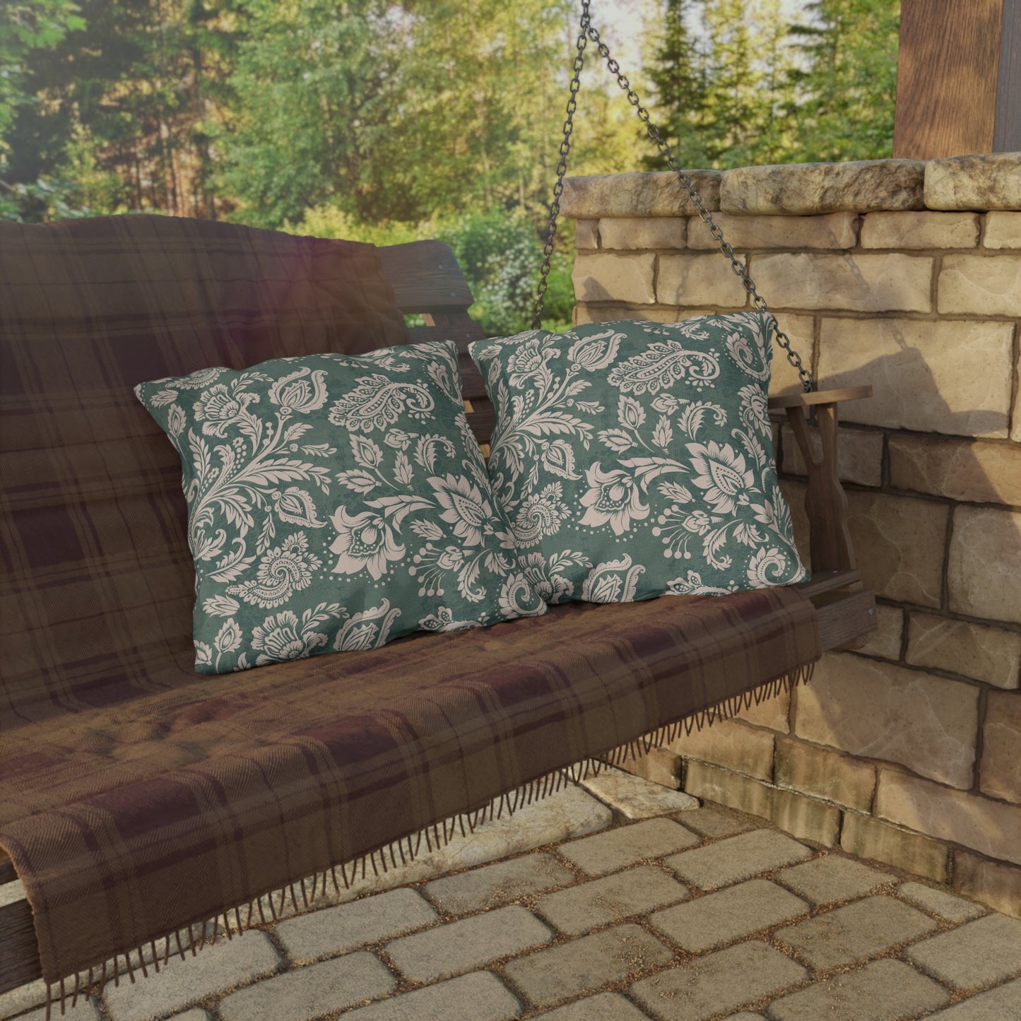 Botanical Outdoor Pillows - Cozy Floral Cushion for Patios and Decks - aMOOsing Designs