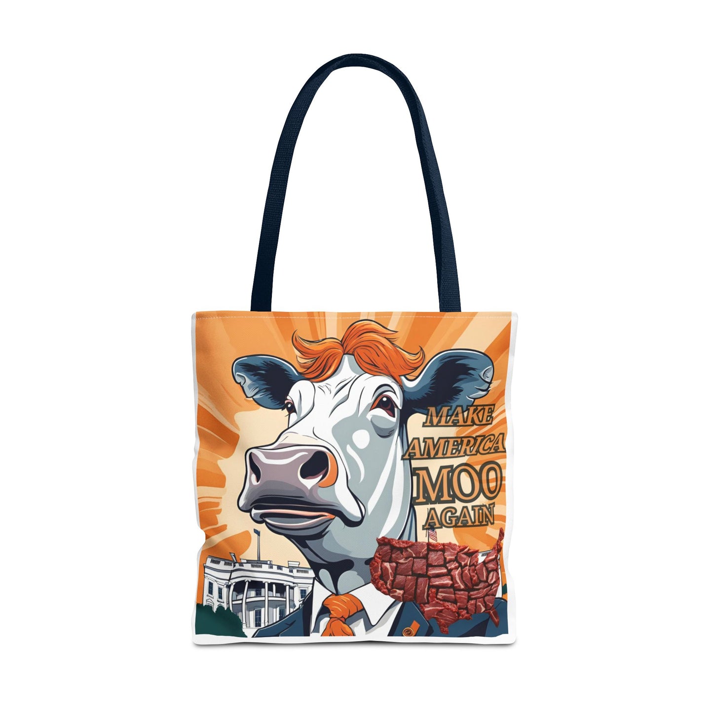 Make America Moo Again Tote Bag - Fun Cow Graphic for BBQ Lovers