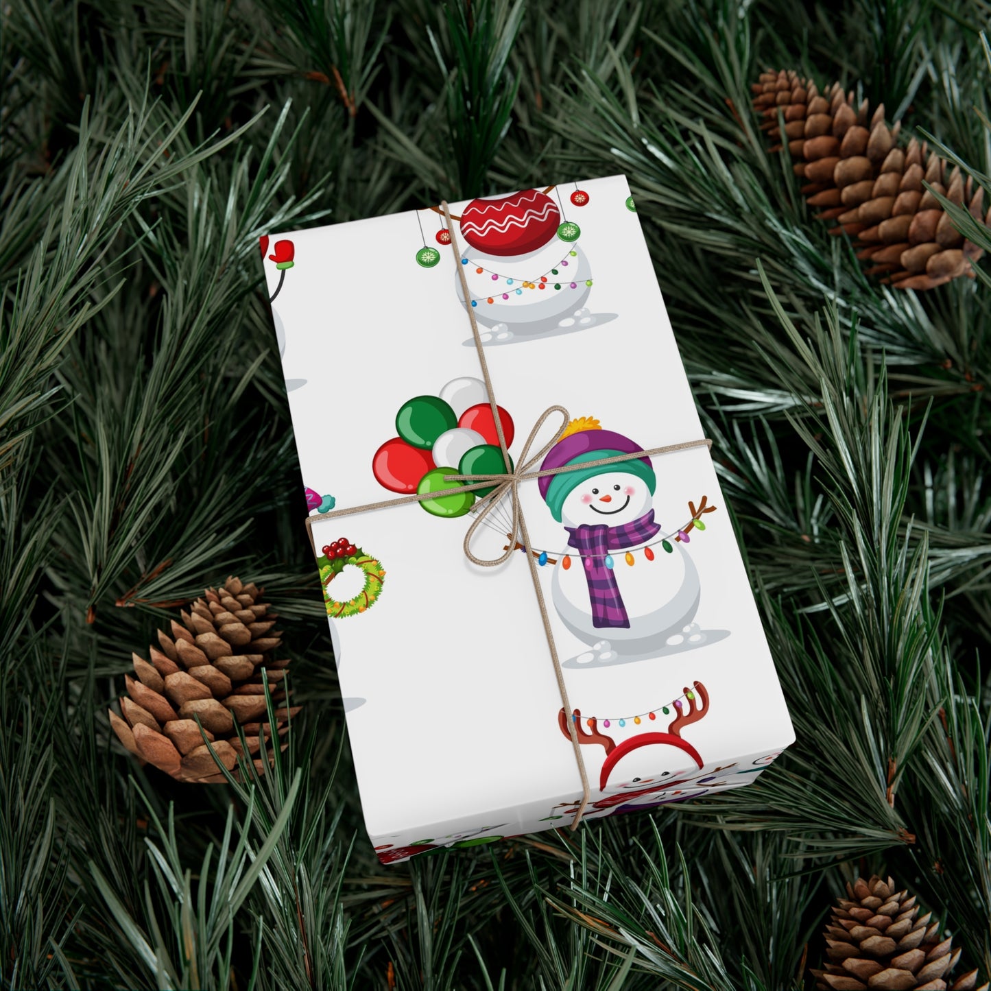 Gift Wrap Papers - Festive Snowman Holiday Cheer Wrapping Sheets