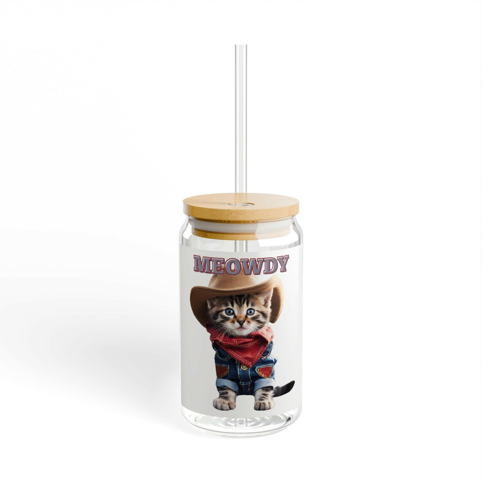 Meowdy- Sipper Glass, 16oz.