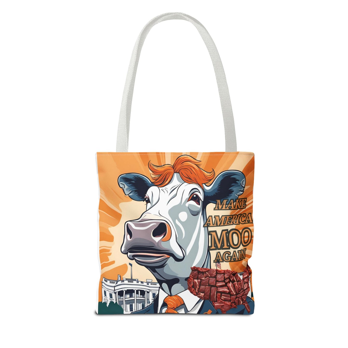 Make America Moo Again Tote Bag - Fun Cow Graphic for BBQ Lovers