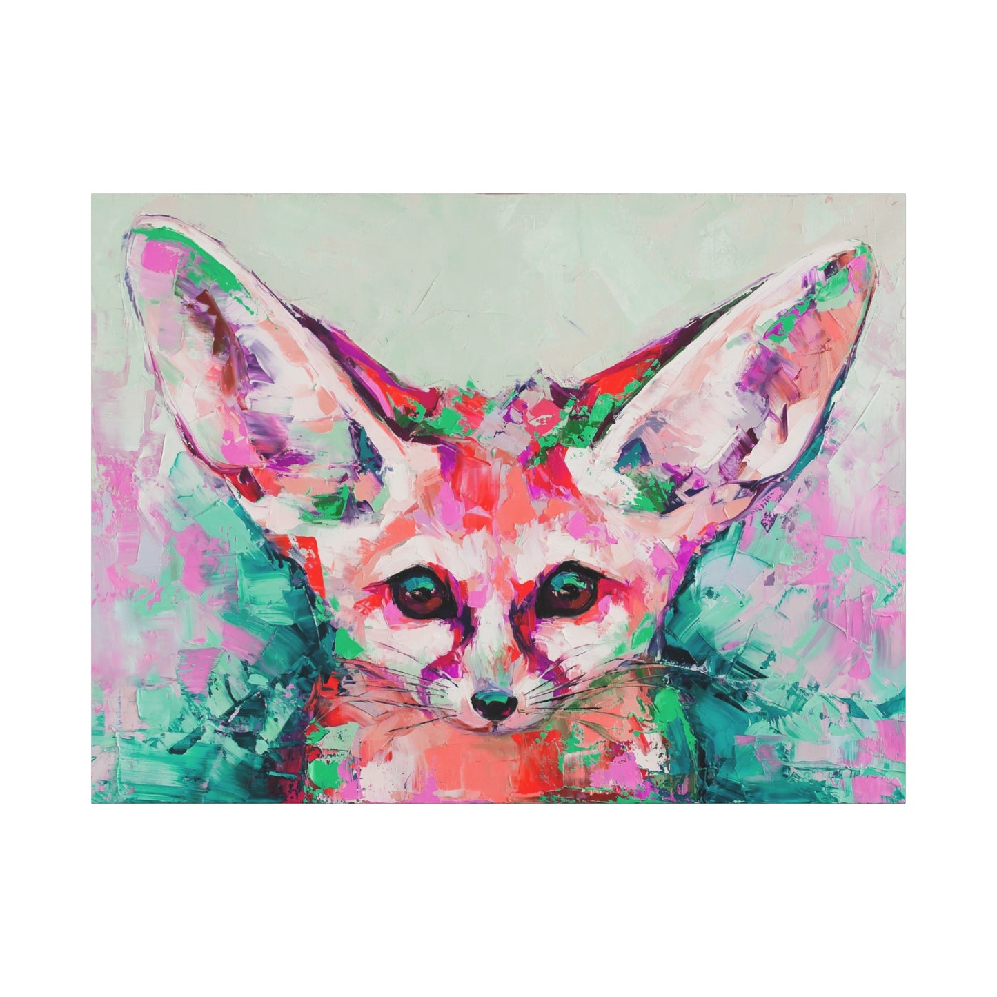 Vibrant Fennec Fox Canvas Art - Colorful Stretched Wall Decor