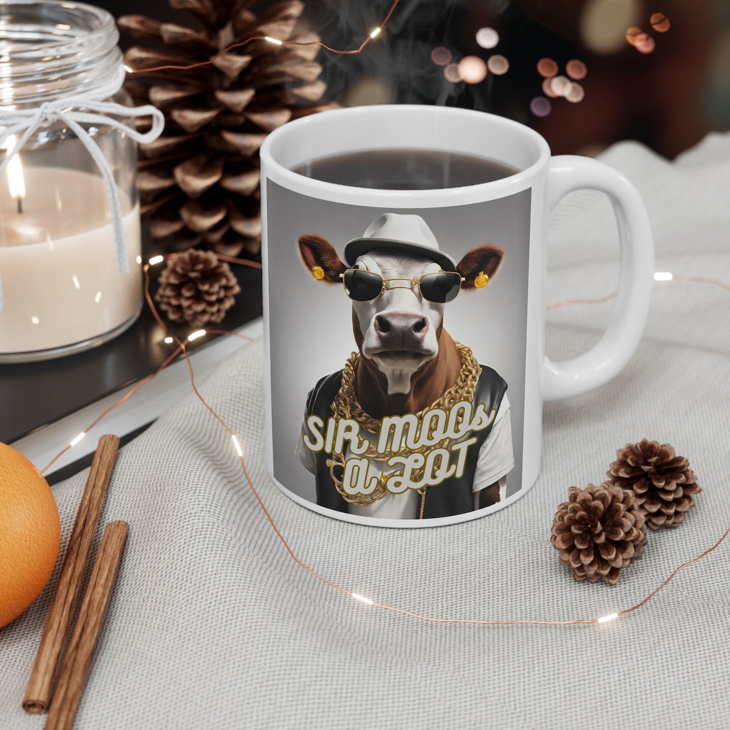 Mug with 'sir moos a lot' Design