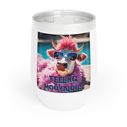 Wine Tumbler, Feeling Moovalous Design, Cow Lover Gift, Funny Drinkware,  Wine Enthusiast Gift