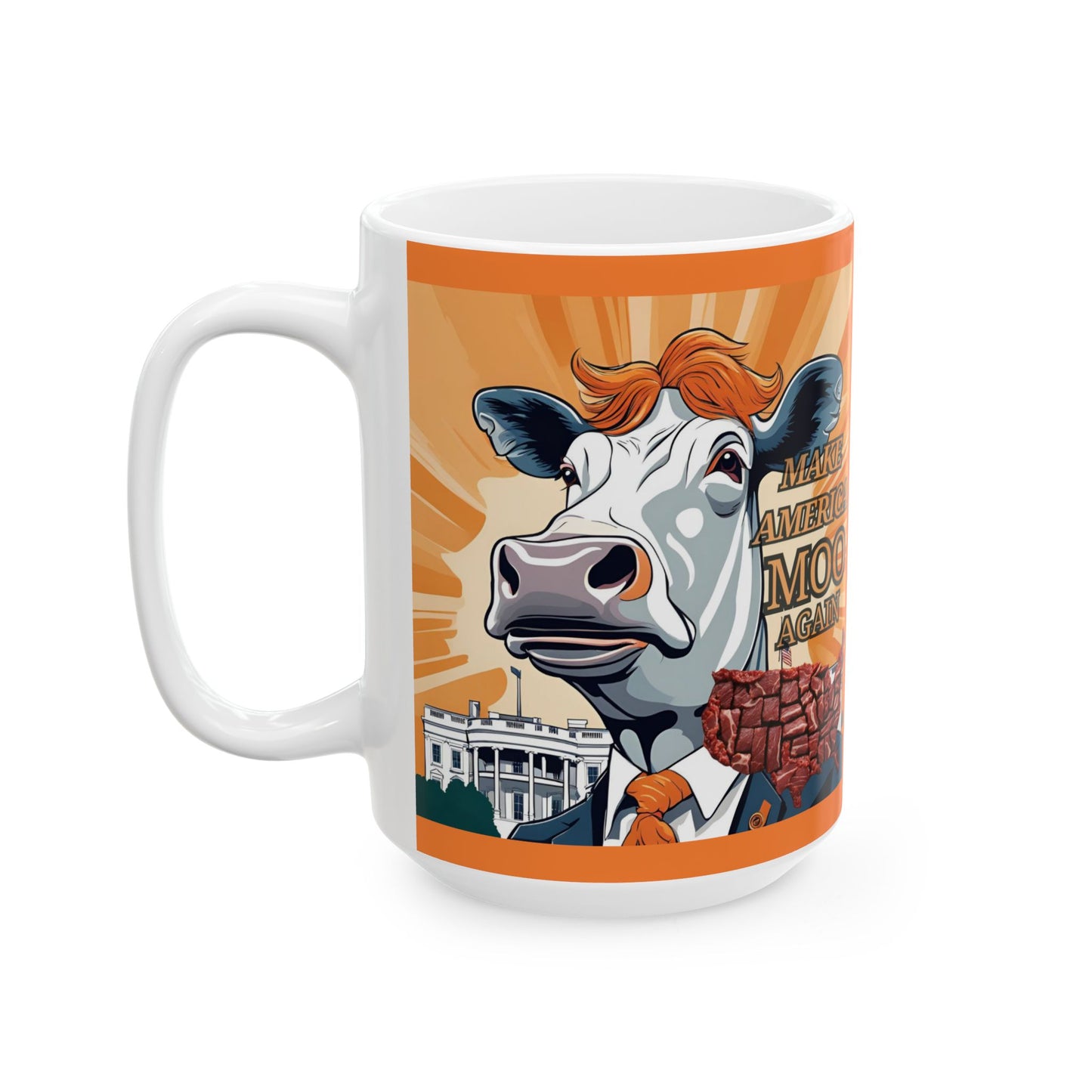 Make America Moo Again Ceramic Mug - Funny Political Gift for Coffee Lovers