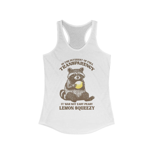 Funny Women Racerback Tank - Easy Peasy Lemon Squeezy Design