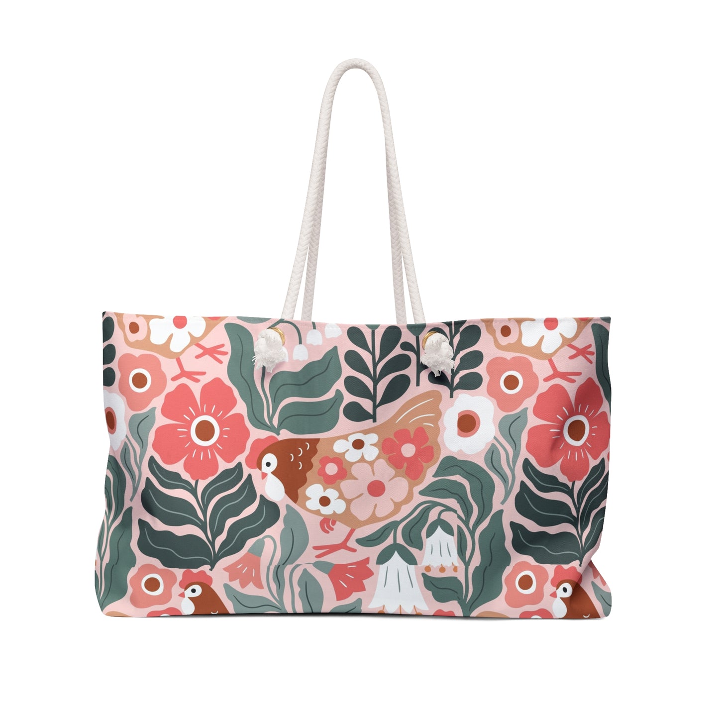 Floral Weekend Bag, Boho Travel Tote, Perfect for Getaways, Beach Trips, Eco-Friendly Luggage, Stylish Gym Bag, Mother’s - aMOOsing Designs