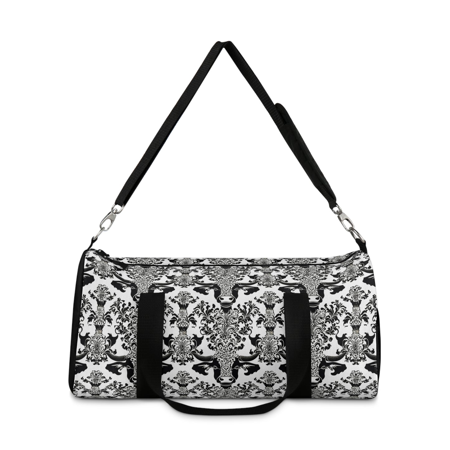 "daMOOsk"- Cow Damask Pattern- Duffel Bag