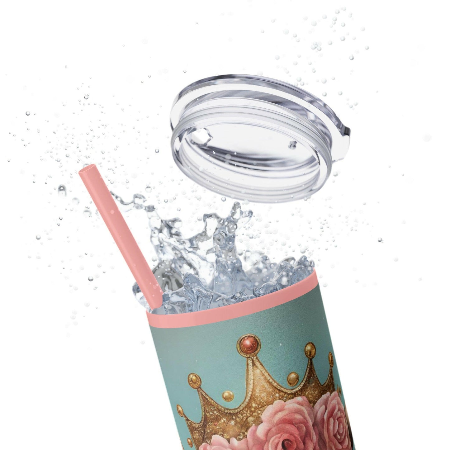 Princess Moo Skinny Tumbler with Straw, 20oz.