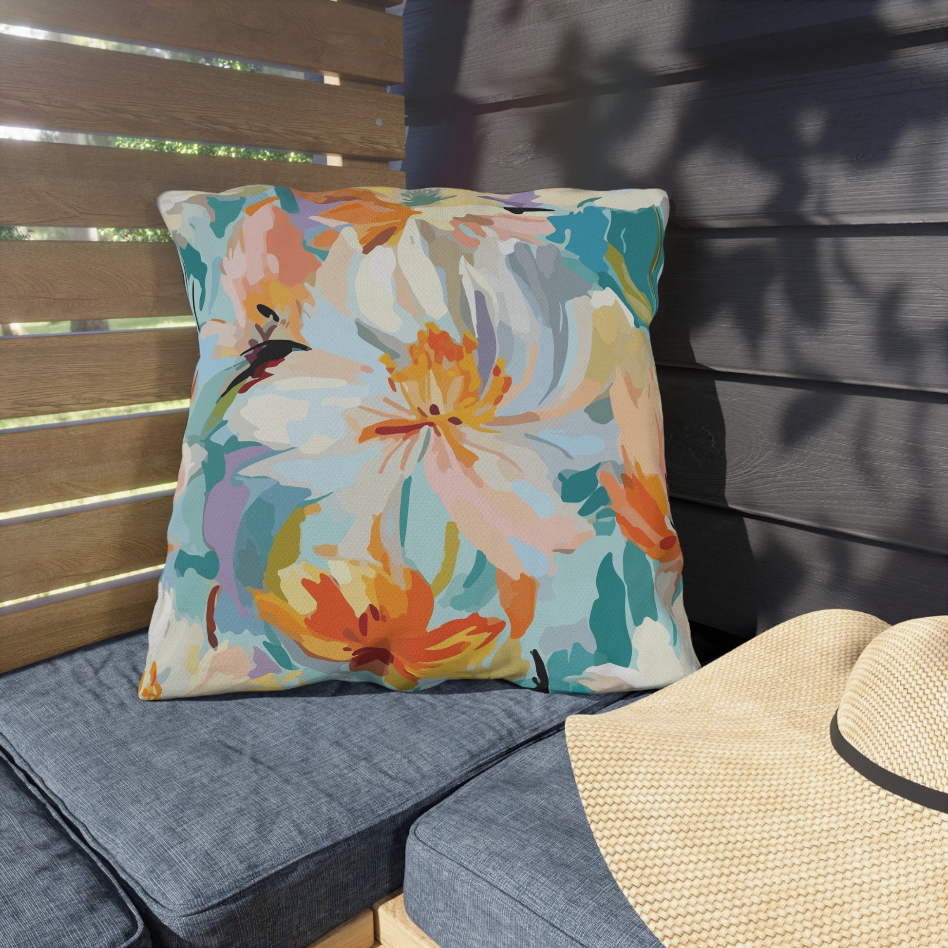 Vibrant Floral Outdoor Pillow - Decorate Your Patio or Garden - aMOOsing Designs