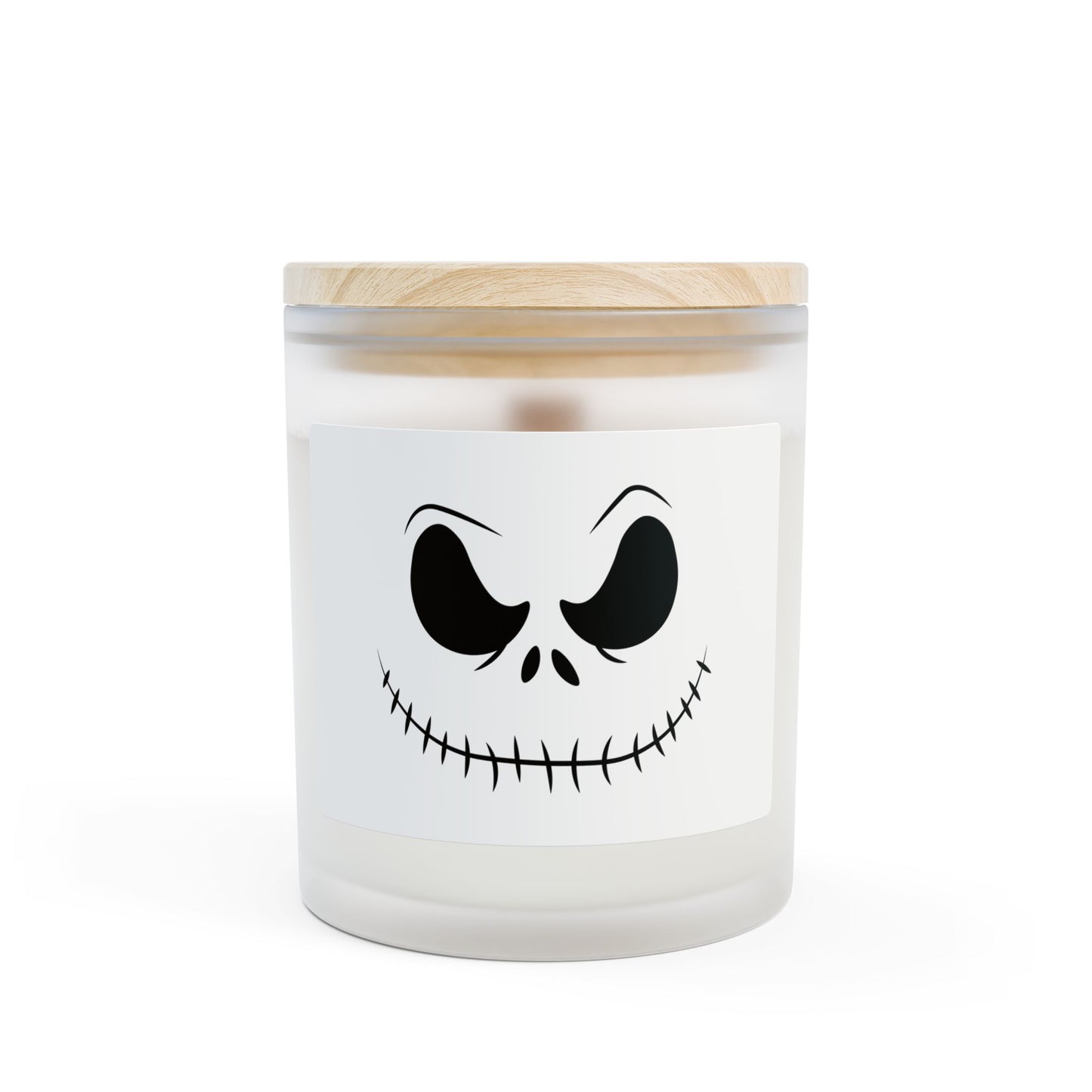 Halloween-Themed Frosted Glass Candle, Spooky Decor, Fall Home Fragrance, Scented Candle for Autumn