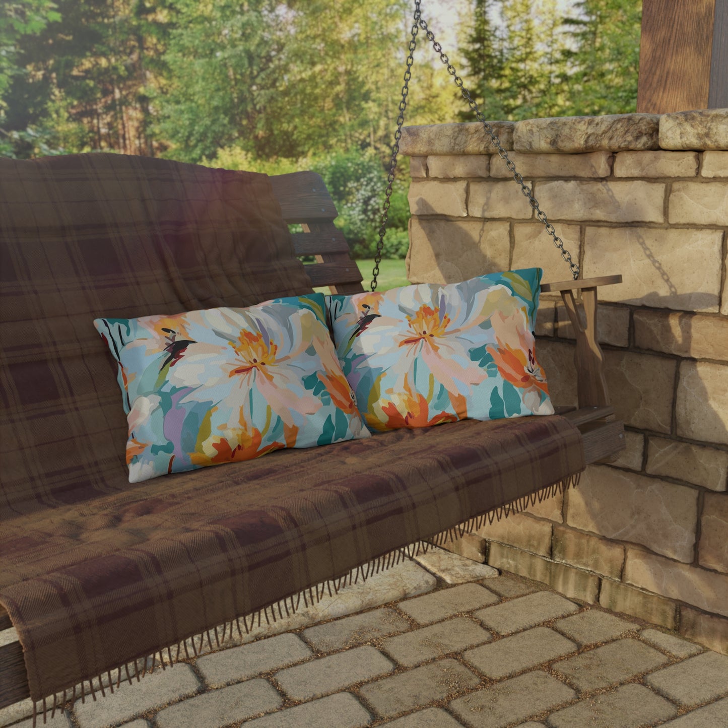 Vibrant Floral Outdoor Pillow - Decorate Your Patio or Garden - aMOOsing Designs