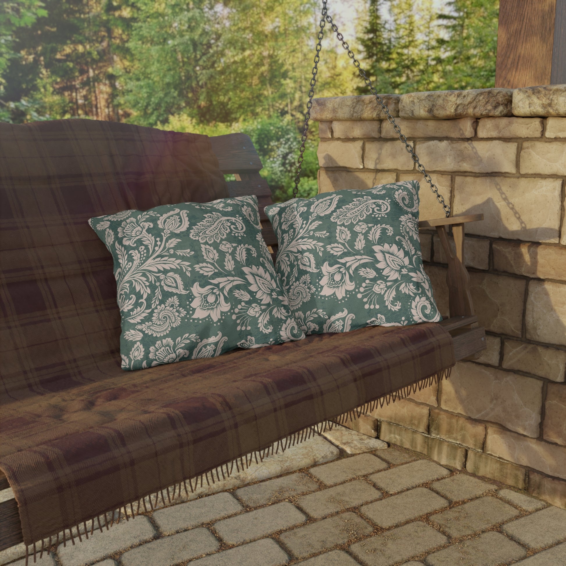 Botanical Outdoor Pillows - Cozy Floral Cushion for Patios and Decks - aMOOsing Designs