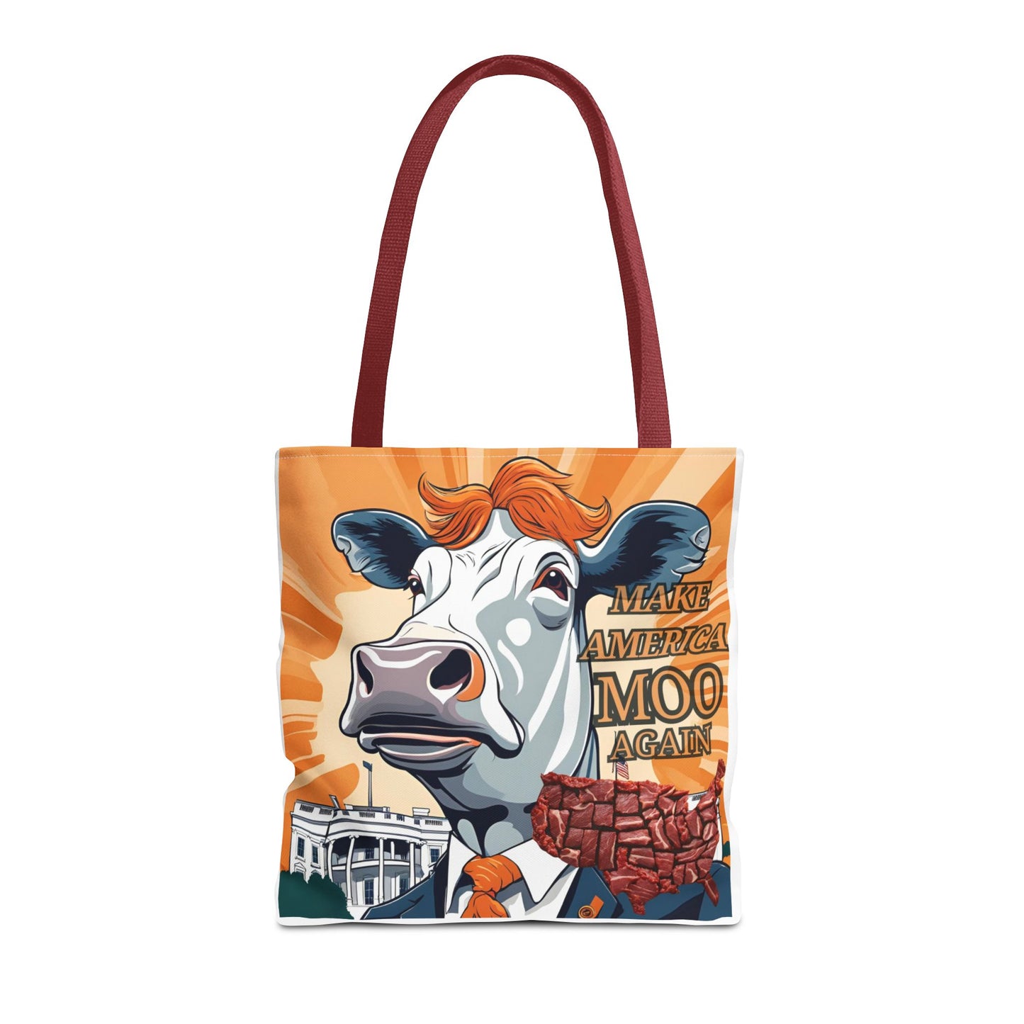 Make America Moo Again Tote Bag - Fun Cow Graphic for BBQ Lovers