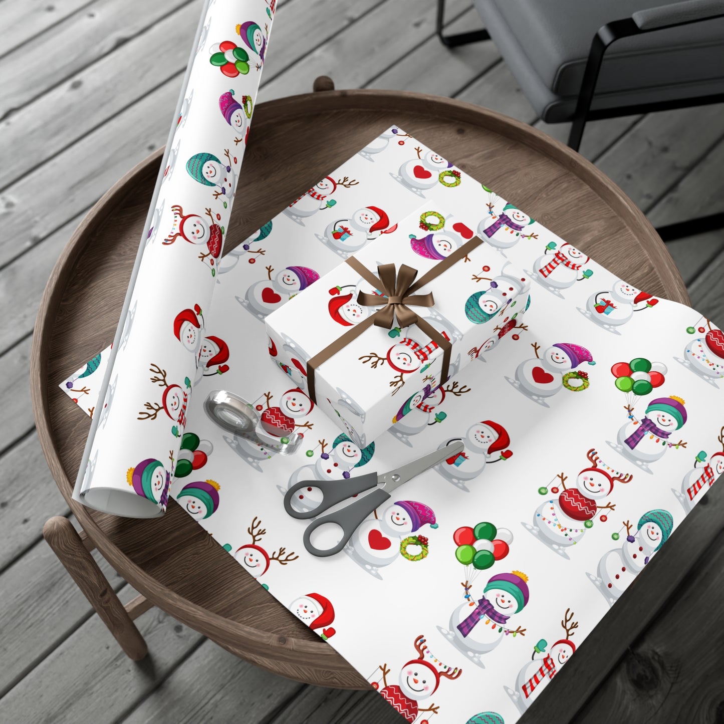 Gift Wrap Papers - Festive Snowman Holiday Cheer Wrapping Sheets