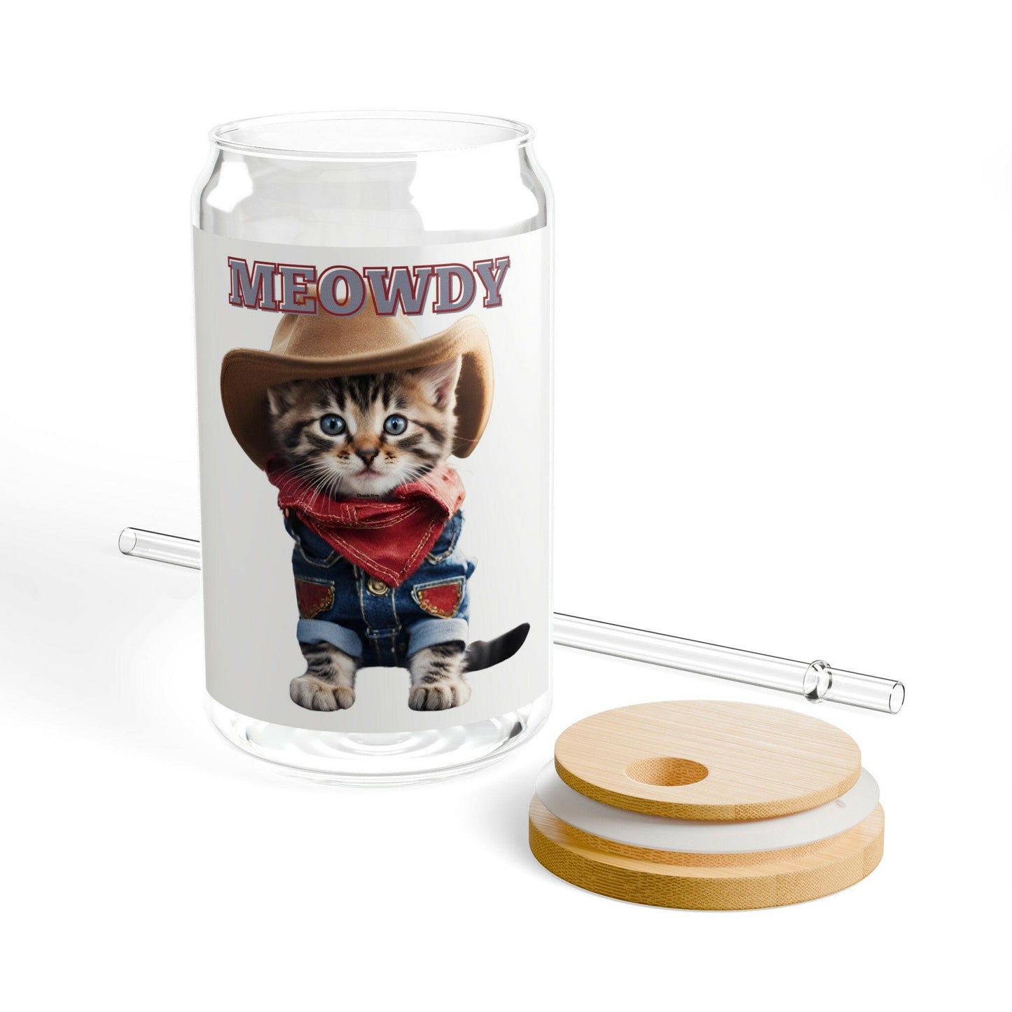 Meowdy- Sipper Glass, 16oz.