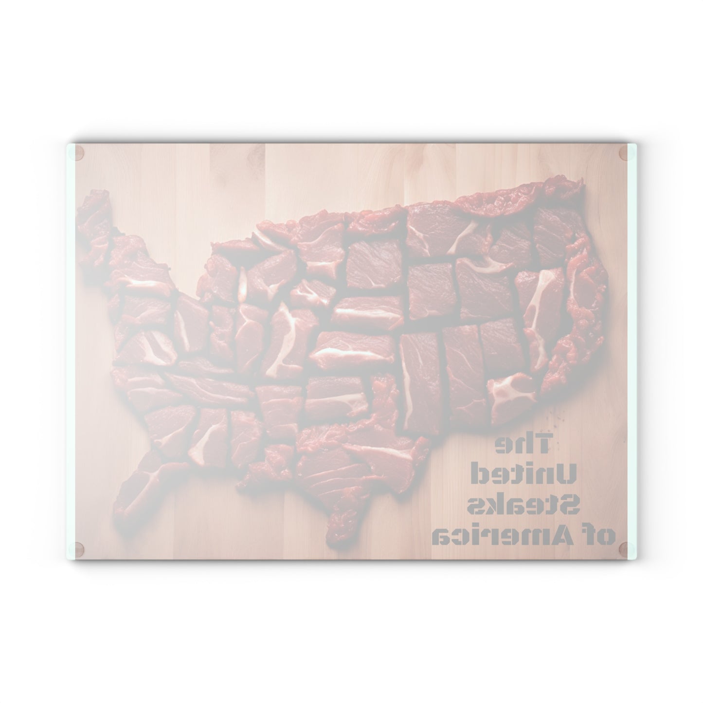 United Steaks of America Glass Cutting Board - Fun Culinary Gift for Meat Lovers